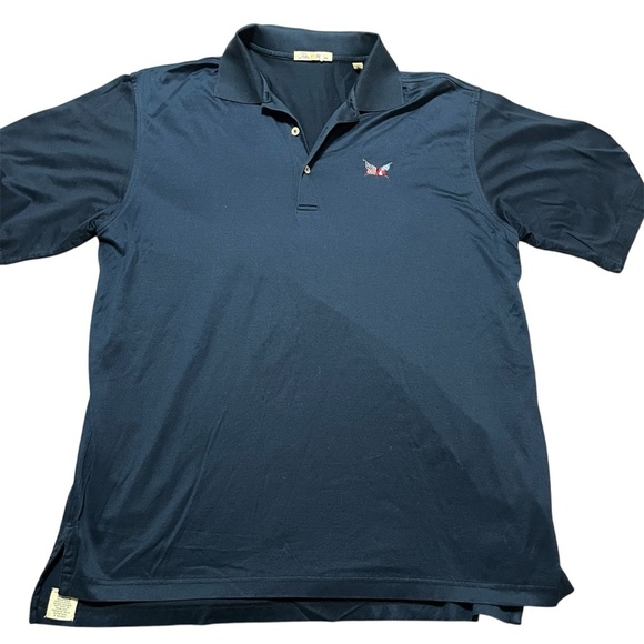 Early 2000s Peter Millar Navy Performance Polo Shirt Size Large luxury - Picture 1 of 8